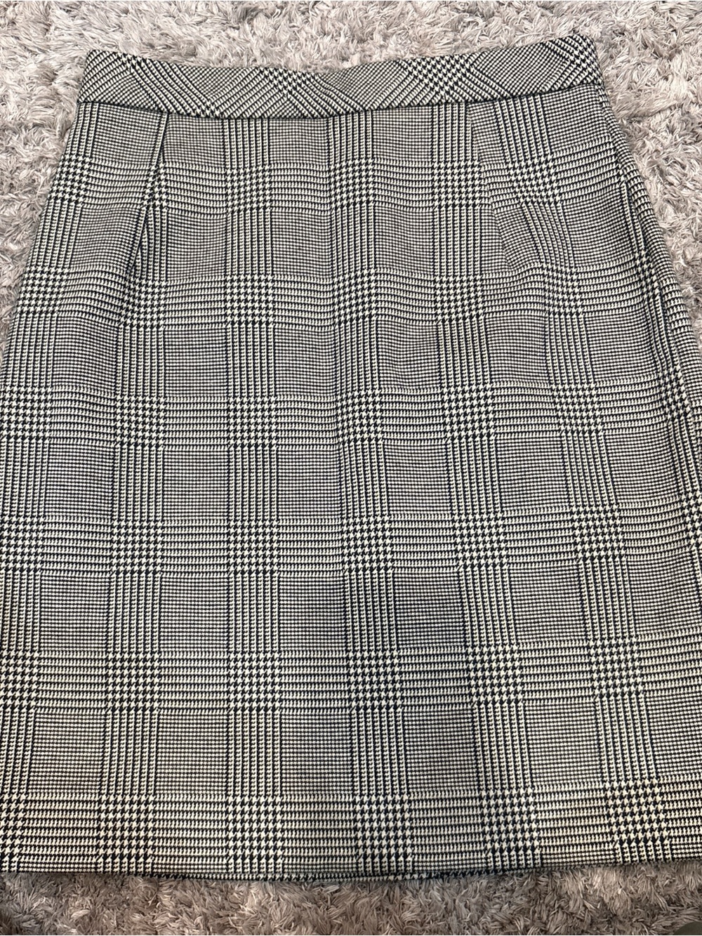 H&M Black and White Glen Plaid Pencil Skirt